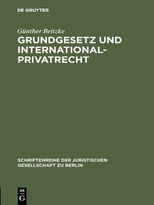 cover image of Grundgesetz und Internationalprivatrecht